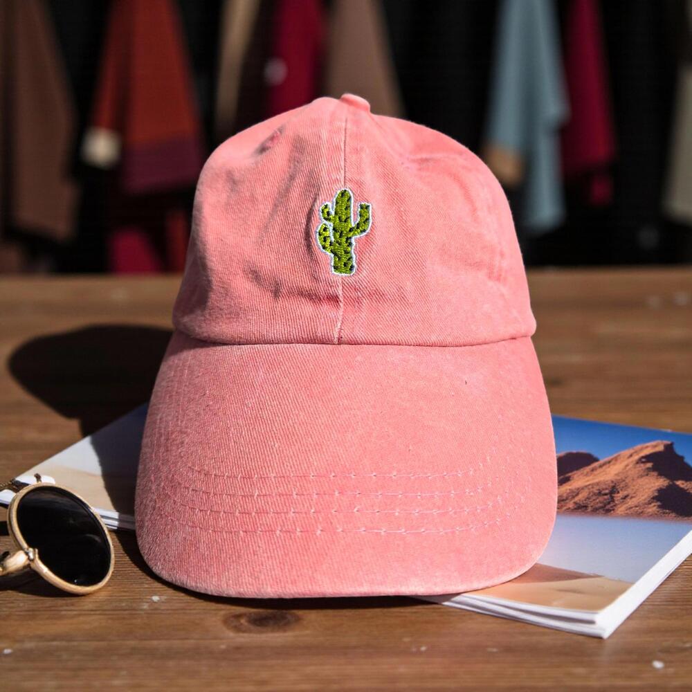 Rampage Pink Coral Baseball Cap with Cactus Embroidery adjustable gorpcore hat